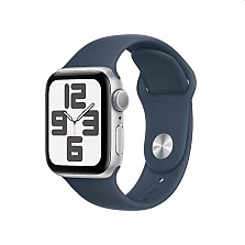Смарт часовник Apple Watch SE2 v2 GPS 40mm Silver Alu Case w Storm Blue Sport Band - S/M