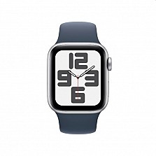 Смарт часовник Apple Watch SE2 v2 GPS 40mm Silver Alu Case w Storm Blue Sport Band - S/M