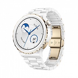 Смарт часовник Huawei Watch GT 3 Pro 43mm, Frigga-B19T, White Ceramic Strap