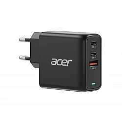 Acer Power Adapter 67W PD GaN Charger 2 x USB-C 1 x USB-A EU Plug 100W USB-C cable Black Retail Pack