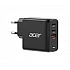 Acer Power Adapter 67W PD GaN Charger 2 x USB-C 1 x USB-A EU Plug 100W USB-C cable Black Retail Pack