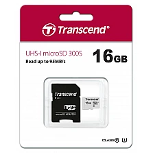 Памет Transcend 16GB microSD UHS-I U1 (с адаптер)