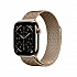 Смарт часовник Apple Watch S11 Cellular 42mm Gold Titanium с Gold Milanese Loop