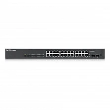 Суич ZyXEL GS1900-24 v2, 24-port GbE L2 Smart, rackmount, fanless