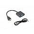 Адаптер Lanberg HDMI-A -> VGA (f) + minijack 3.5mm (f), 20cm