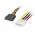 Адаптер Lanberg molex (m) 4 pin -> 2x SATA (f) 15 pin, cable 30cm