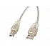 USB кабел Lanberg  USB-A (M) -> USB-B (M) 2.0 1.8m, transparent ferrite