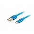 Кабел Lanberg USB-C(M) ->  USB-A 2.0 1.8m, blue QC 3.0 premium