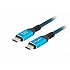 USB cable Lanberg USB-C M/M 4.0 cable 1m 240w 8k 60hz black-blue