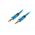 Audio кабел Lanberg mini jack 3.5mm M/M 3 pin cable 3m, blue premium