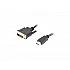 Lanberg HDMI (M) to DVI‑D (M) 24+1 Video Cable 3m Dual‑Link 4K Gold‑Plated Black