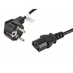 Cable lanberg cee 7/7 -> iec 320 c13 1.8m vde, black Uninterrupted