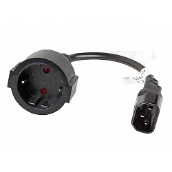 Cable lanberg extpower supply iec 320 c14 -> 20cm, black