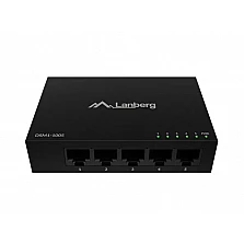 Суич Lanberg DSM1‑1005, 5‑портов Gigabit, 12V, метален корпус
