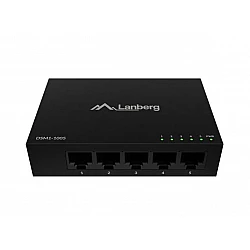 Lanberg DSM1‑1005 5‑Port 1Gb/s Metal Desktop Switch 12V