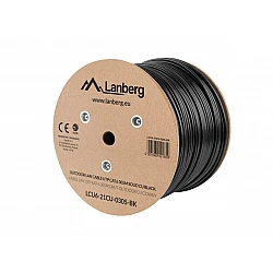 Пач кабел Lanberg LAN cable CAT.6 UTP 305m solid outdoor CU черен