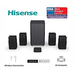Hisense HT Saturn 4.1.2Ch Soundbar Wireless Subwoofer 720W Dolby Atmos DTS:X Quad Satellite Speakers Black