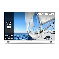 Телевизор Thomson 32" HD Google TV 1366x768 DLED 60Hz HDR10 Dolby Audio DVB-T/T2/C/S/S2 Wi-Fi Bluetooth LAN HDMI USB AV IN Hotel mode регулируеми крачета бял