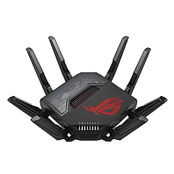 Asus ROG Rapture GT-BE98 Gaming Router Quad-Band Quad-Core 2.6GHz CPU 256MB/2GB Flash/RAM 10G Dual-Port 2.5G Port AiProtection Pro RGB Black