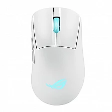 Мишка Asus ROG Keris II Origin Wireless, 65 g, ергономична, 42K оптичен сензор, ROG Micro Switch II, 5 бутона, бяла Moonlight