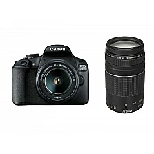 DSLR Фотоапарат Canon EOS 2000D, black + EF-s 18-55 + EF 75-300