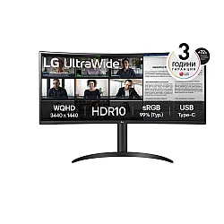 Монитор LG 34WR55QK-B 34" UltraWide AG Curved WQHD 3440x1440