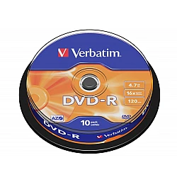 Дискове Verbatim DVD-R AZO 4.7GB 16X MATT SILVER SURFACE (10 PACK)