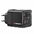 Външна батерия Verbatim Mini GaN Charger 65W 2 Port retractable cable display US plugs with EU and UK adaptors