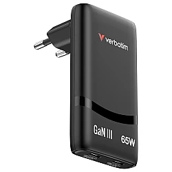 SSD Verbatim Fold 'n' Go GaN Charger 65W EU plug Black