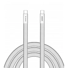 Кабел Verbatim Sync & Charge SoftTouch, USB‑C към USB‑C, 100W, 120 cm, бял