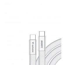 Кабел Verbatim Sync & Charge SoftTouch, USB‑C към USB‑C, 100W, 120 cm, бял