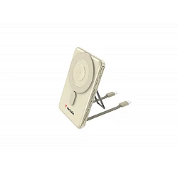 Външна батерия Verbatim Charge ‘n’ Go 2C Power Bank Magnetic Wireless 5000mAh с 2 USB‑C кабела и стойка Gold