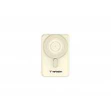 Външна батерия Verbatim Charge ‘n’ Go 2C Power Bank Magnetic Wireless 5000mAh с 2 USB‑C кабела и стойка Gold