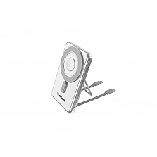 Външна батерия Verbatim Charge ‘n’ Go 2C Power Bank Magnetic Wireless 5000mAh с 2 USB‑C кабела и стойка Silver