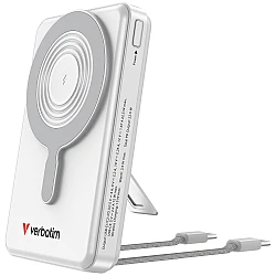 Външна батерия Verbatim Power Bank Magnetic Wireless 10 000mAh C+C Display Silver