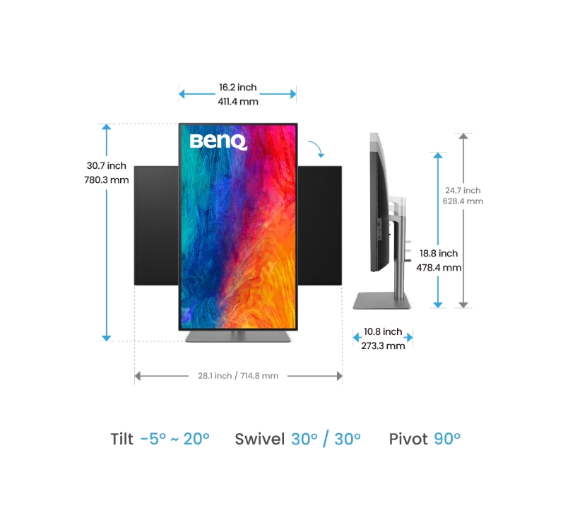 Monitor BenQ PD3225U 32 4K IPS Designer AQCOLOR HDR10 USB-C PD85W Thunderbolt 3