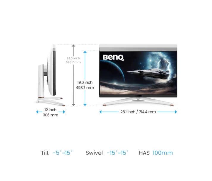 BenQ MOBIUZ EX321UX 31.5 Mini LED IPS 4K 144Hz 1ms HDR1000 FreeSync Premier Pro USB‑C 65W Monitor