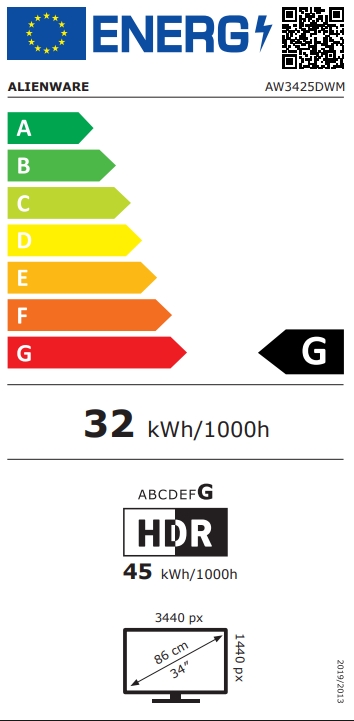 Монитор Dell Alienware AW3425DWM 34 Curved WQHD LED AG 21 9 VA 1ms GTG 180Hz
