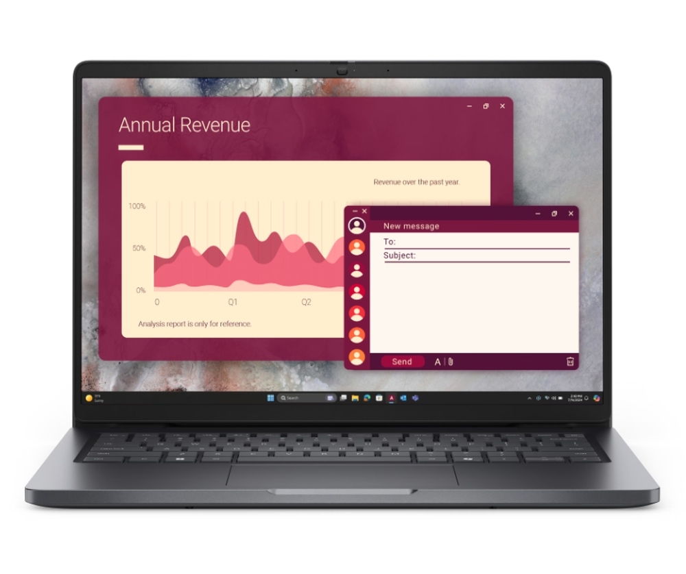 Лаптоп Dell Pro 14 PC14250 Intel Ultra 5 235U vPro 14 FHD+ AG 16GB 512GB SSD Интегрирана графика Win11 Pro