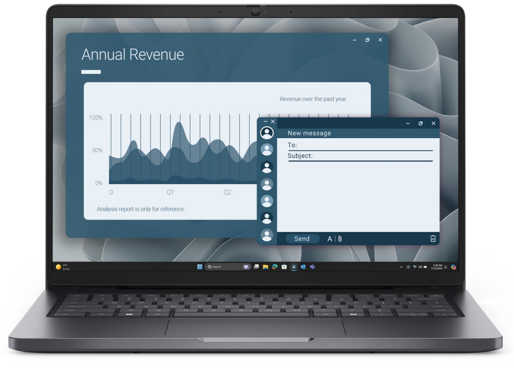 Laptop Dell Pro14 PC14255 AMD Ryzen5 PRO23014 FHD+IPS16GB512GBSSD Radeon760MWin11Pro +EcoLoop Backpack