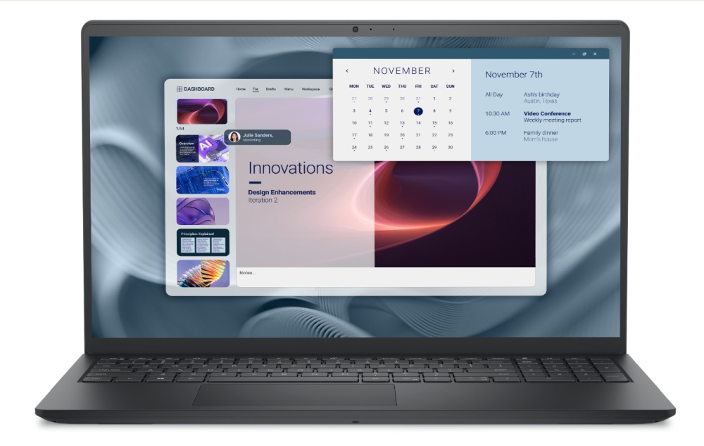 Dell Pro 15 Essential PV15250 laptop, Core 3 100U, 8 GB DDR5, 512 GB SSD, 15.6 FHD 120Hz, Intel UHD, Wi‑Fi 6, Ubuntu