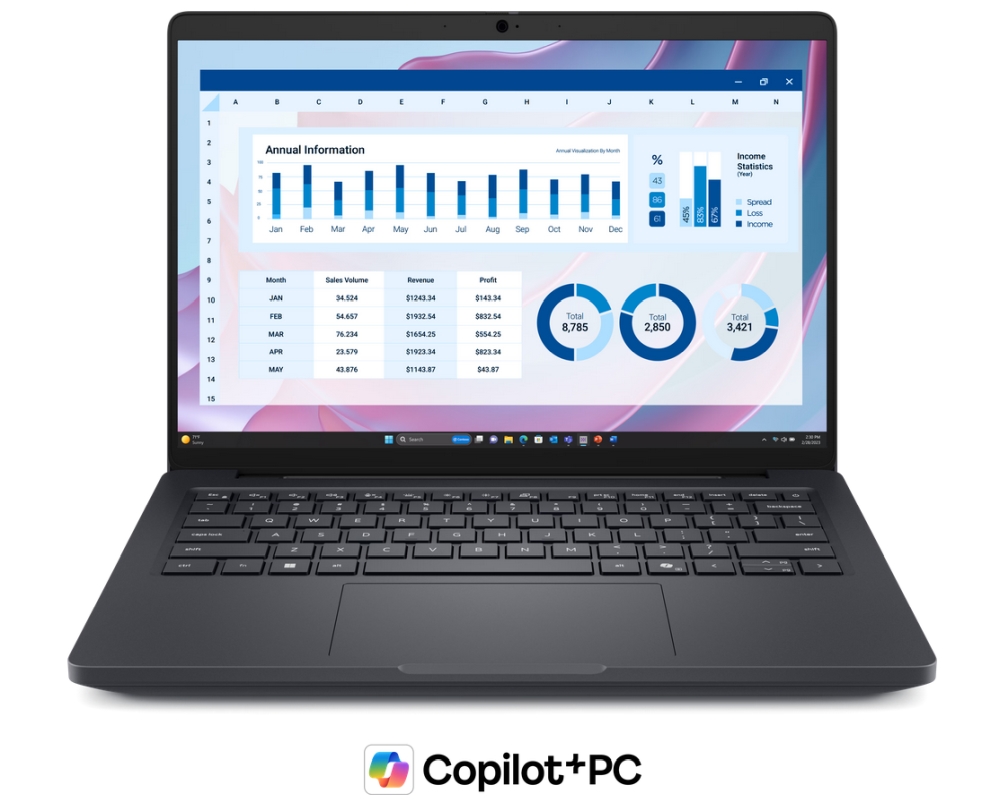 Лаптоп Dell Pro Max 14 MC14255, AMD Ryzen AI 9 HX PRO 370 (36MB cache, 12 cores, up to 5.1 GHz), 14 QHD+ LCD with 300 nits, 32GB: 1x32GB, LPDDR5x, 8000 MT/s, 1TB TLC, AMD Radeon Integrated Graphics, FHD RGB IR Cam, Wi-Fi 7, FPR, Backlit Kb, Win 11 P