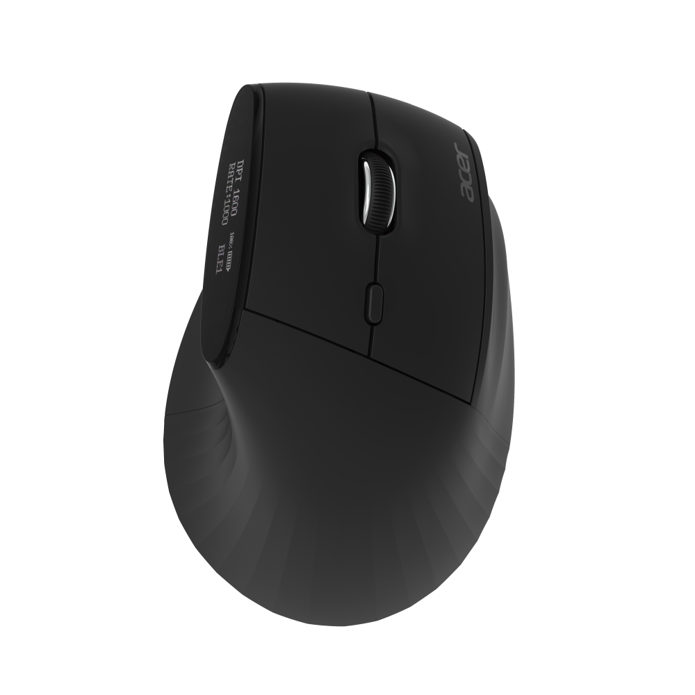 Мишка Acer Smart Fit безжична RF 2.4 GHz Bluetooth 5.0 с кабел, RGB, DPI 8000, 10 бутона, черна