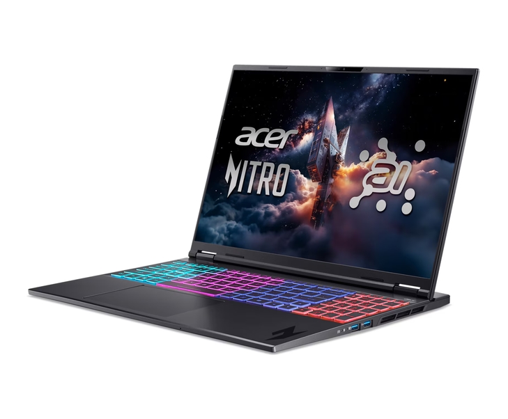 Геймърски лаптоп Acer Nitro 16S AI AN16S-61-R28Q, Ryzen AI 9 365, 16 GB DDR5, 1 TB SSD, RTX 5070 8 GB, 16 WQXGA 180Hz, Wi‑Fi 6E, No OS