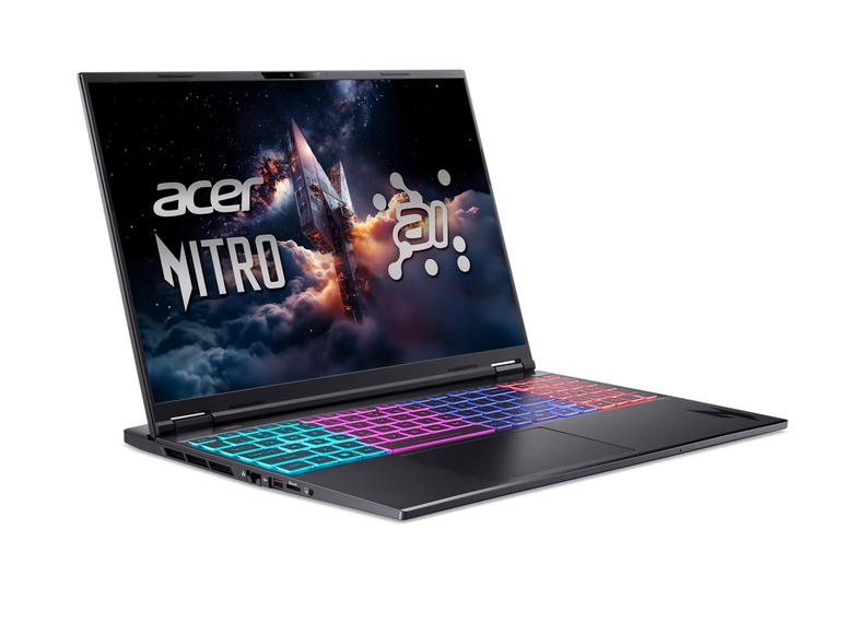 Геймърски лаптоп Acer Nitro 16S AI AN16S-61-R28Q, Ryzen AI 9 365, 16 GB DDR5, 1 TB SSD, RTX 5070 8 GB, 16 WQXGA 180Hz, Wi‑Fi 6E, No OS