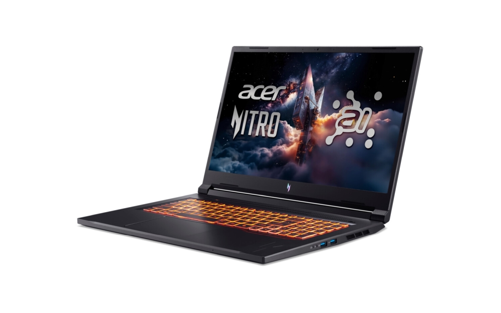 Gaming лаптоп Acer Nitro V17, NG-ANV17-41-R14D, AMD Ryzen R7 260 ( up to 5.1GHz, 16MB), 17.3 FHD(1920x1080)IPS 144Hz, 1*16GB DDR5 (1 slot free), 1024GB PCIe NVMe SSD, NVIDIA GeForce RTX 4050 6GB GDDR6, Wi-Fi AX, BT, Win 11 Home, Black