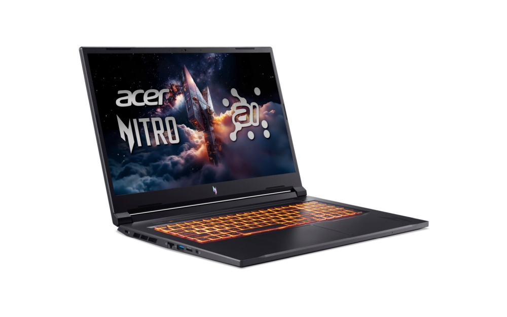 Gaming лаптоп Acer Nitro V17, NG-ANV17-41-R14D, AMD Ryzen R7 260 ( up to 5.1GHz, 16MB), 17.3 FHD(1920x1080)IPS 144Hz, 1*16GB DDR5 (1 slot free), 1024GB PCIe NVMe SSD, NVIDIA GeForce RTX 4050 6GB GDDR6, Wi-Fi AX, BT, Win 11 Home, Black