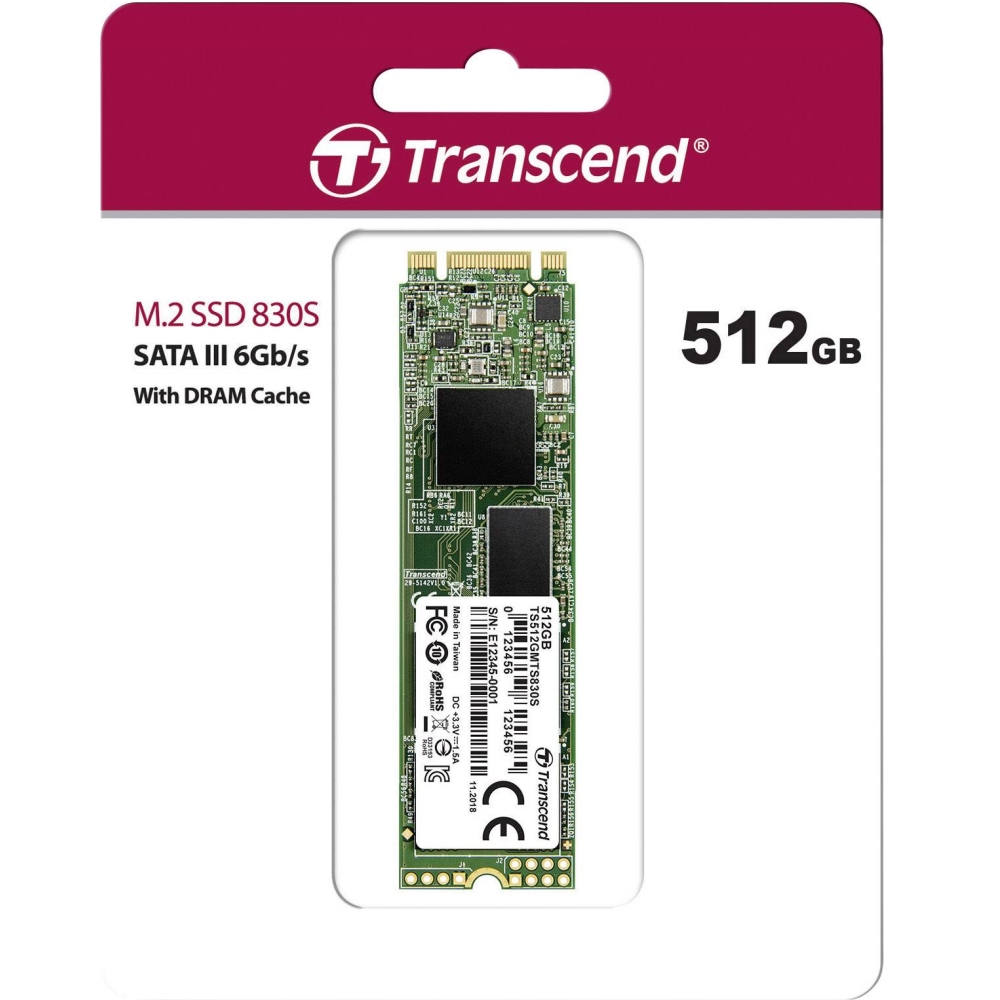 Вътрешен SSD Transcend 512GB, M.2 2280 SSD, SATA3