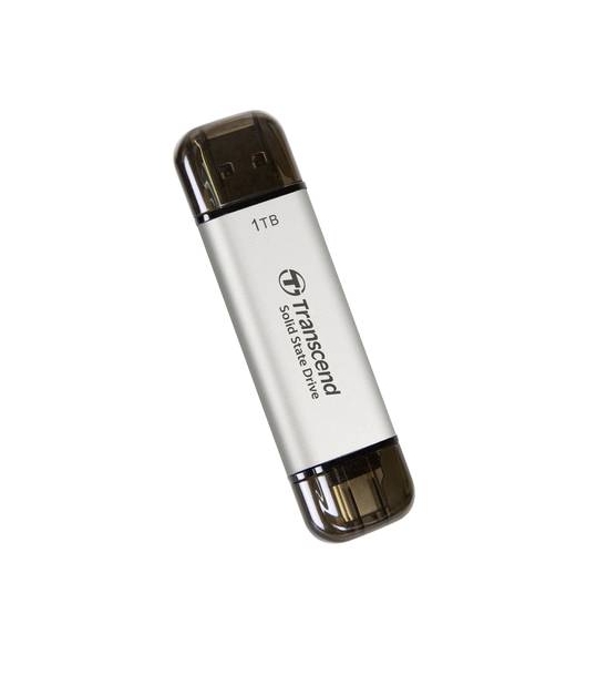 Вътрешно SSD Transcend 1TB, External SSD, ESD310S, USB 10Gbps, Type C/A, Silver