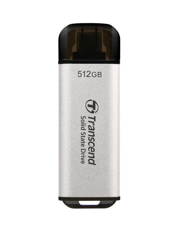 External SSD Transcend 512GB, USB ESD300S, USB 10Gbps, Type C, Silver